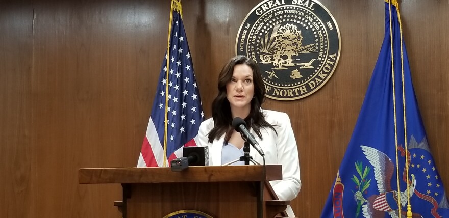 Commerce Dept. Workforce director Katie Ralston Howe at a news conference announcing then"RWIF"