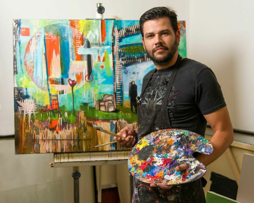 Local artist and gallery owner David Acevedo is one of the town hall's panelists.