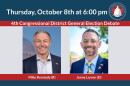 Thursday, October 8 at 6 p.m. 4th Congressional District General Election Debate with Mike Kennedy and Jonny Larsen.