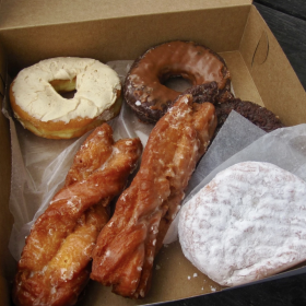 A sampling from Allie's Donuts, a renowned Rhode Island donut shop with a special connection for food writer Ian McNulty.