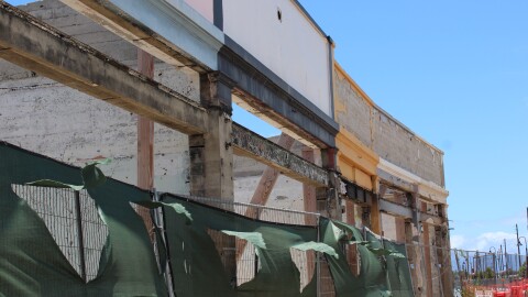 An image of the shops that had once stood on Front Street in Lahaina.
