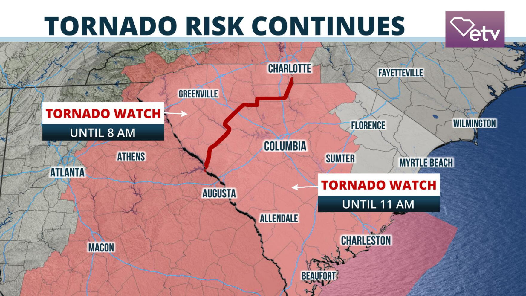 Tornado Watches for much of South Carolina | South Carolina Public Radio