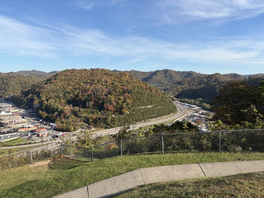 U.S. 23, in the center of the photo, connects Pikeville to other cities and states in Appalachia.