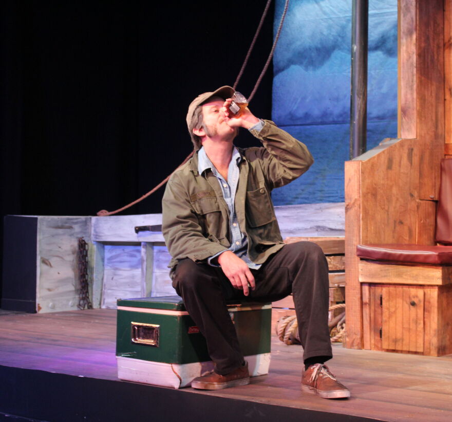 Shaw (Alex Dagg) drank a lot during the film's long lulls while the tech crews worked to fix the chronically broken mechanical shark.