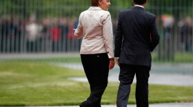 German Chancellor Angela Merkel and French President Francois Hollande meet in Berlin hours after Hollande's inauguration on May 15, 2012. Hollande has come to Berlin to discuss the current European debt crisis with Merkel.