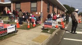 Voters line up at the Alamance County Annex Building, a polling site in Graham, NC. Saturday was the final day of North Carolina's early voting period.