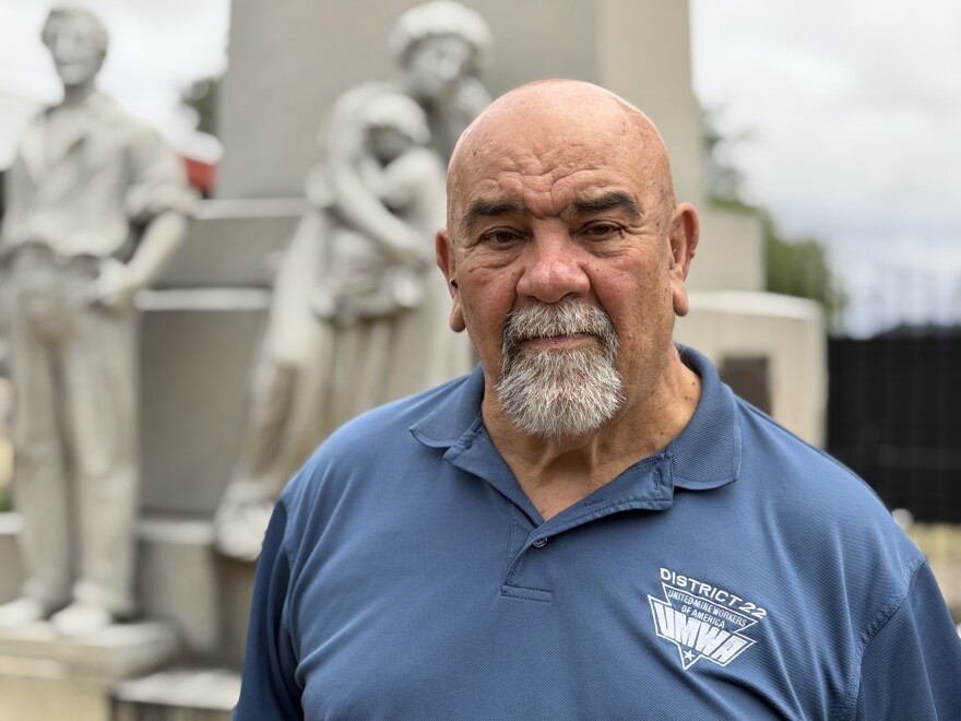 Bob Butero stands in front of the Ludlow Massacre Memorial on Wednesday, May 27, 2026.