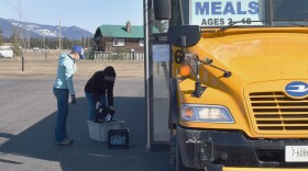 Columbia Falls School District staff deliver free breakfast and lunch to students just outside of town Wednesday, April 8. The district is providing free meals to any child 18 and younger under a federally funded program it typically uses in the summer.