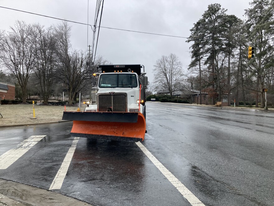 An Asheville Public Works truck on Hendersonville Road Sunday, Jan. 25, 2026.