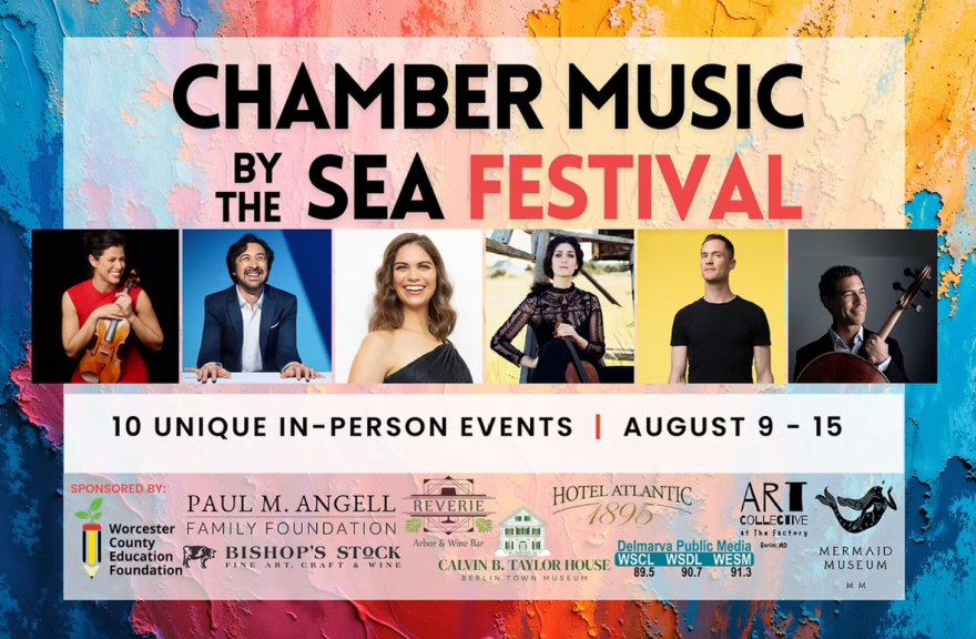 6 artists who will perform at the CMBTS Festival, with sponsors and "August 9-15" printed.