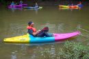 Heartland Conservation Alliance conservation project manager Damon Patterson kayaks near the Brown Recreation Area Boat Ramp last spring.