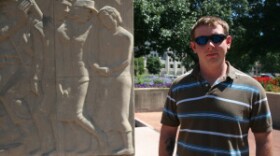 Casey McCausland sees his work on the Soldiers Memorial as a way of giving back.