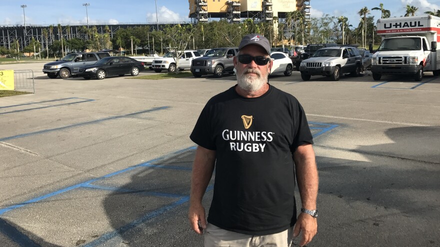 Mark Schweiss is camped out in his RV at a racetrack parking lot, waiting to get back to his home in the Florida Keys. He has lived in the Keys for 42 years and is frustrated that he is not allowed to return.