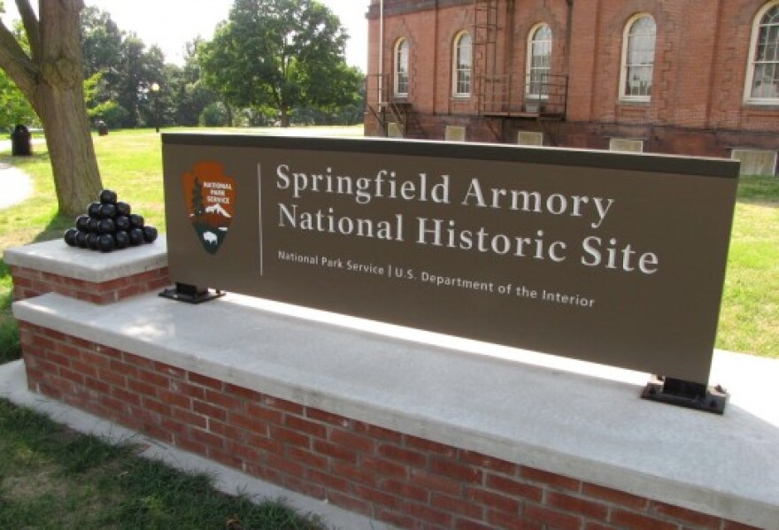 Sign for the Springfield Armory National Historic Site