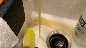 Water pours from Jacqueline Vaughan’s faucet in Craig on Sunday. (Photo courtesy of Jacqueline Vaughan).