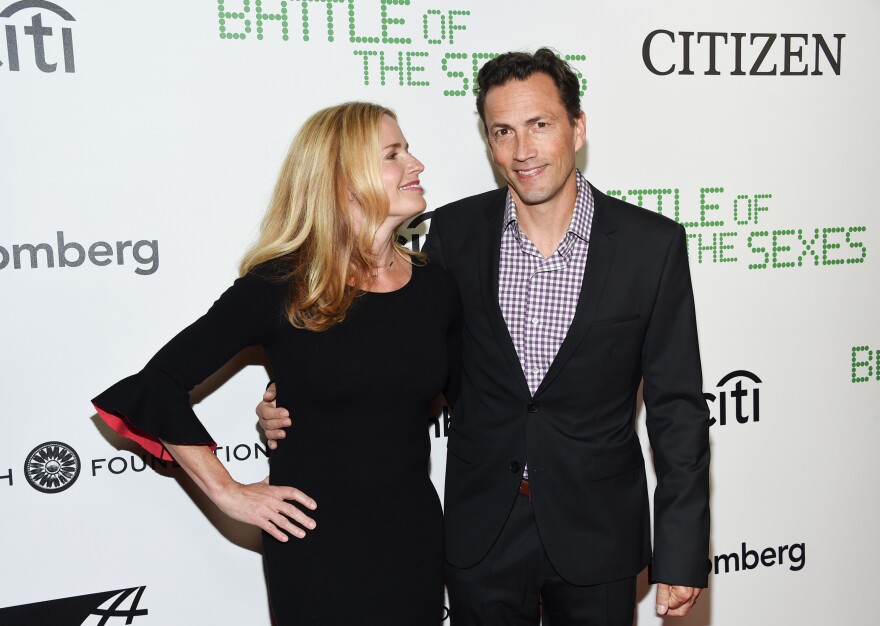 FILE - Actress Elisabeth Shue, left, and her brother Andrew Shue attend a special screening of Fox Searchlight's "Battle of the Sexes" at the SVA Theatre on Sept. 19, 2017, in New York. (Photo by Evan Agostini/Invision/AP, File)