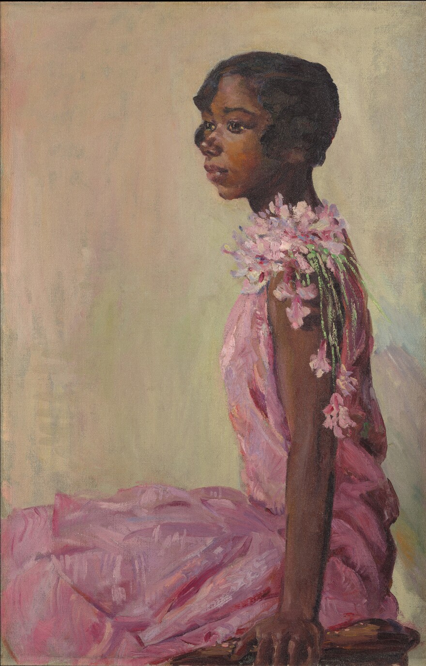 “Girl in pink dress” by Laura Wheeler Waring