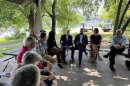Congressman Paul D. Tonko leads a “Hands Off Our History” discussion at Peebles Island State Park in Cohoes. (July 30, 2025)