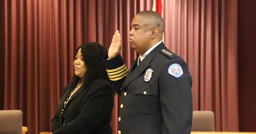 Chief Eric Randall at his swearing in ceremony, Monday, June 14.