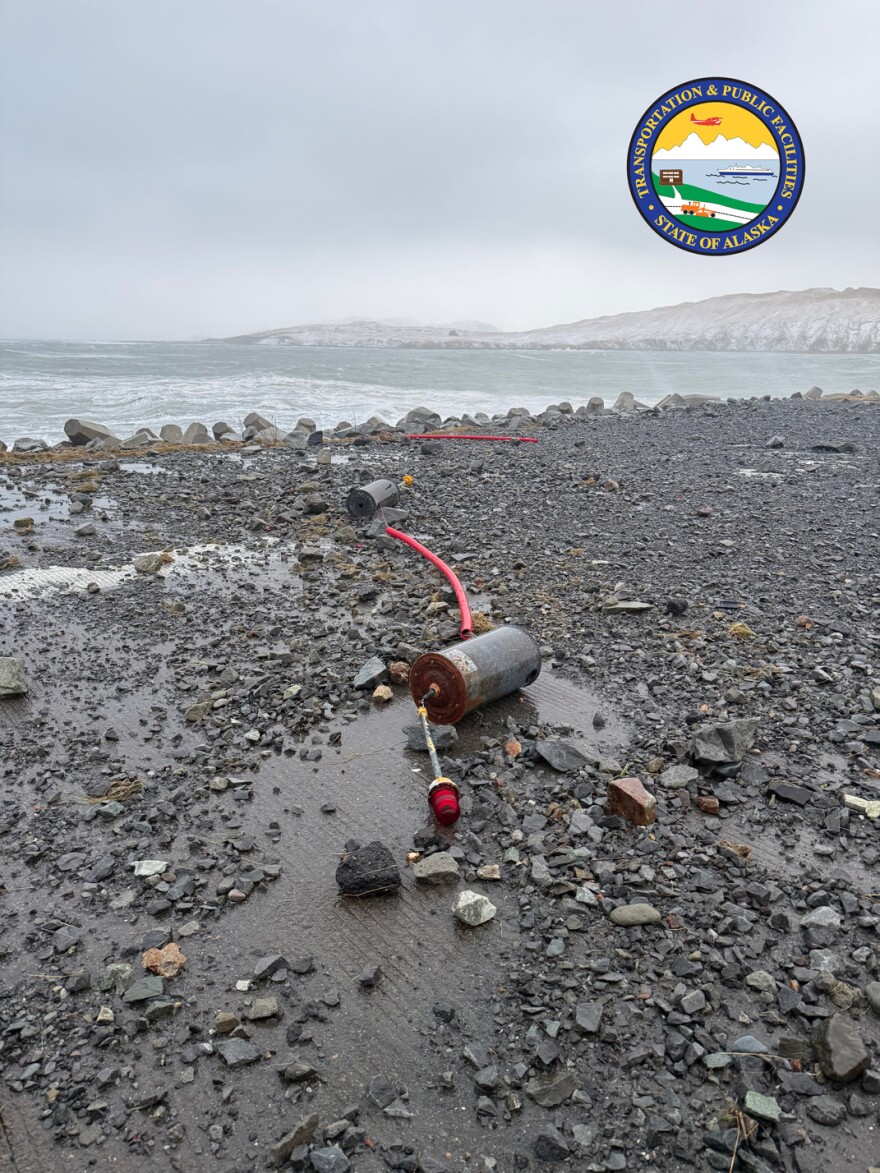 Waves washed debris onto the runway during the storm, damaging runway lights.