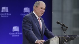 Former President George W. Bush speaks at a forum sponsored by the George W. Bush Institute in New York, Thursday, Oct. 19, 2017. (Seth Wenig/AP)