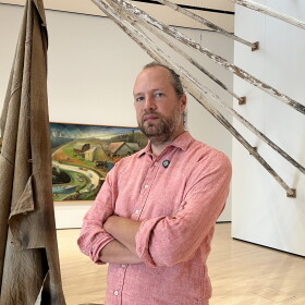 Photo of Steven Bridges in the Broad Art Museum