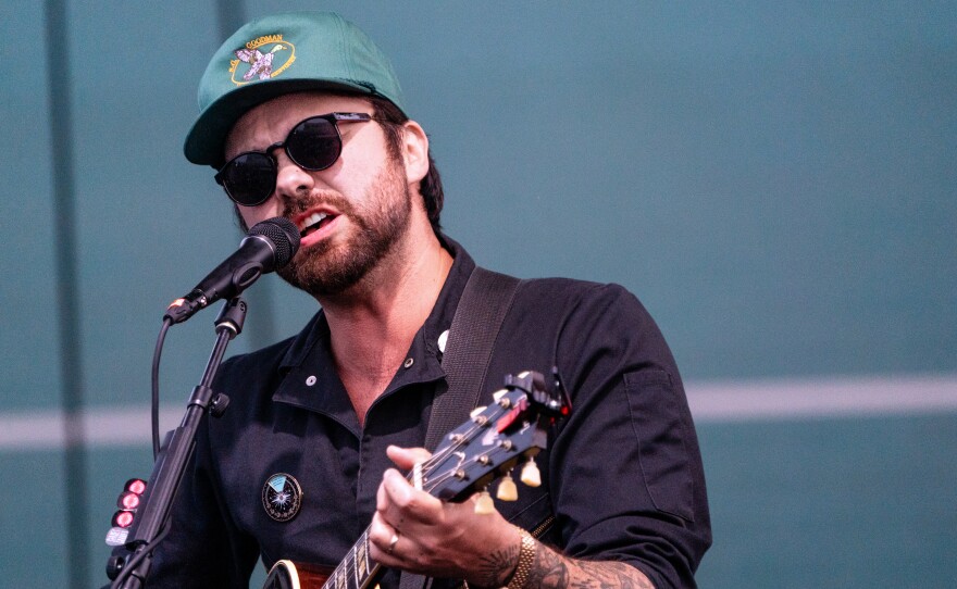 Shakey Graves sings to an engaged crowd Saturday, Sept. 7, 2024, at Grand Rapids Riverfest in the Grand Rapids Area Library parking lot on the banks of the Mississippi River.