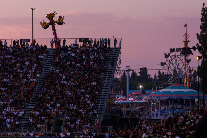 Sporting Kansas City and Sacramento Republic FC play their US Open semifinal game in an arena sharing space with the State Fair in Sacramento, Calif.