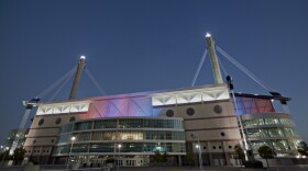 South side of the Alamodome at night