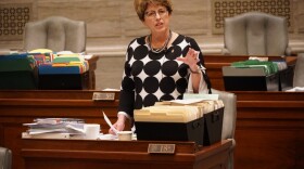State Sen. Cindy O'Laughlin, R-Shelbina, helps delay action in the Senate on Monday as part of a dispute over incentives for General Motors.