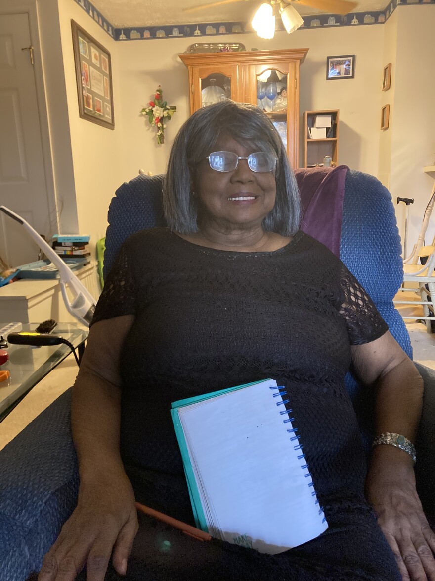 Belva King sits in her living room, an 80-year-old recipient of Frederick County’s Meals-on-Wheels program.