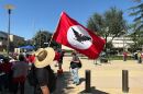 Members of the United Farm Workers rally outside a federal courthouse in downtown Fresno on Wednesday, March 18, 2026.