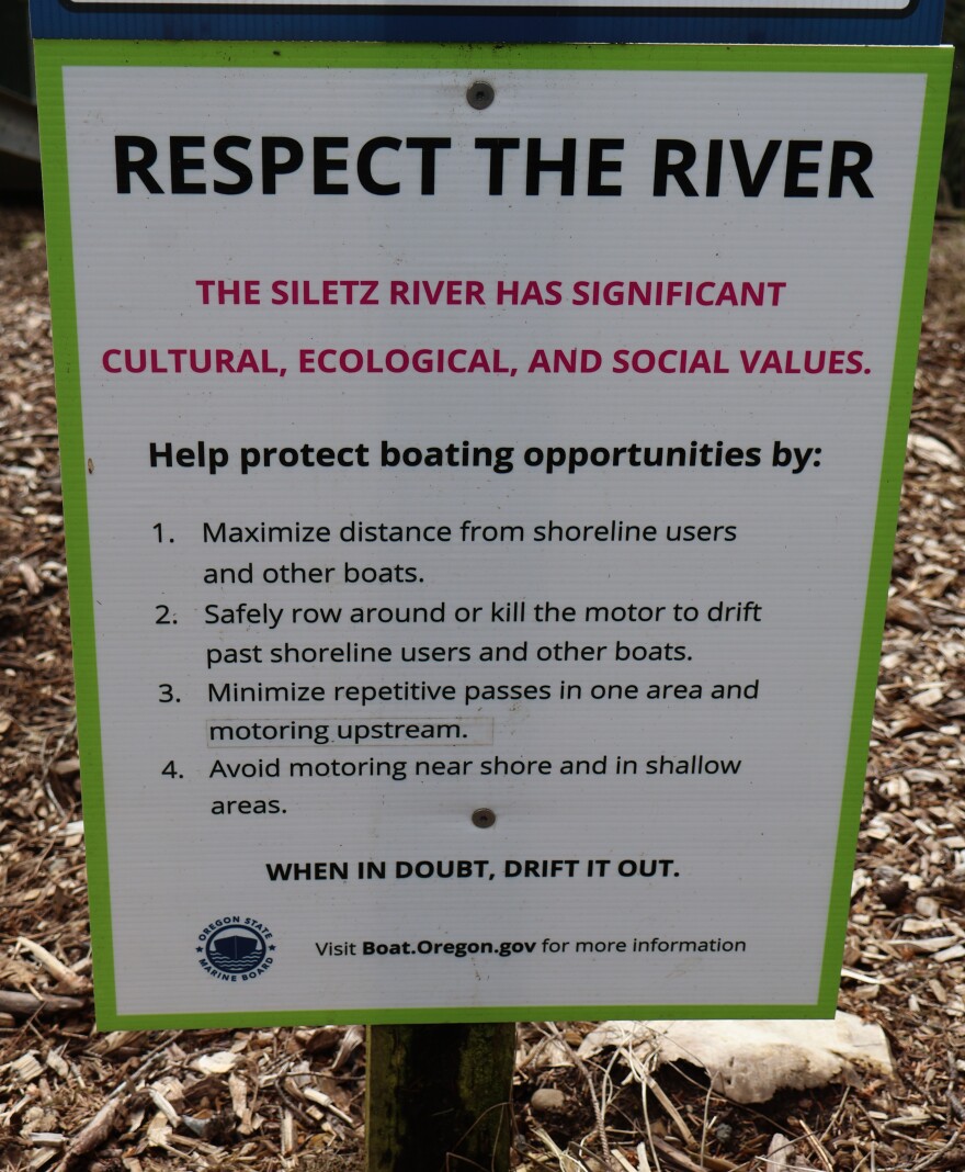 An Oregon State Marine Board sign at Jack Morgan park on Feb. 15, 2026.