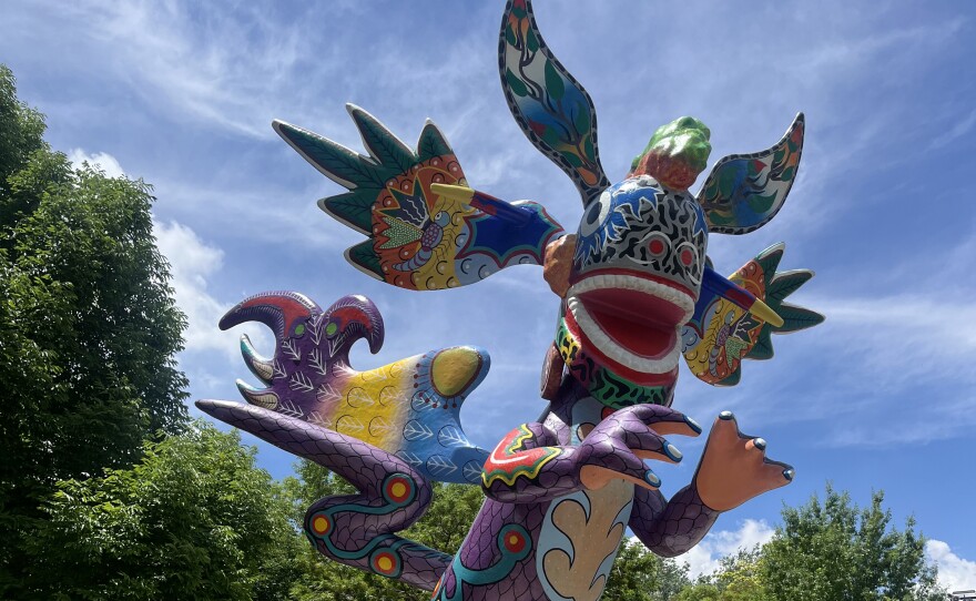 "The Happy Alien" by Constantino Blas joins its terrestrial peers for a sojourn in New Mexico for the next seven weeks.