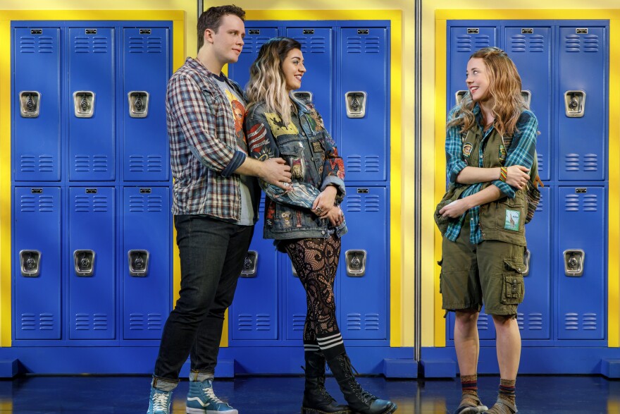 Damian (Grey Henson) and Janis (Barrett Wilbert Weed) befriend Cady (Henningsen) before she joins the Plastics.