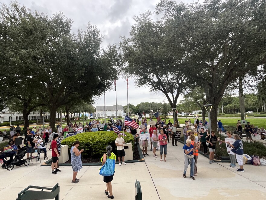 Good Trouble Lives On demonstration at the Collier County courthouse, July 17, 2025