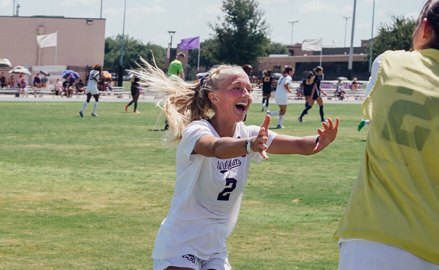 Freshman Addison Briscoe at an ACU women's soccer game. Photo courtesy of ACU Athletics.