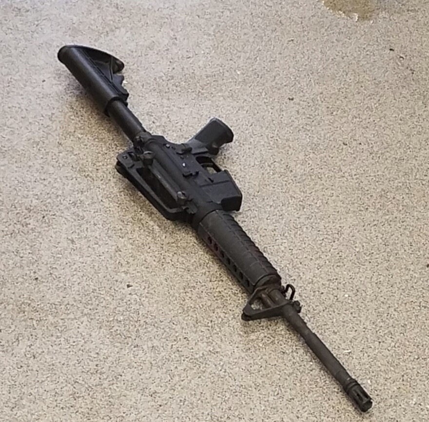 A Metro Nashville Police Department photo shows the rifle used in the deadly shooting at a Waffle House on Sunday in the Antioch neighborhood of Nashville, Tenn.