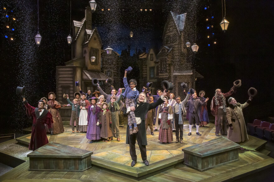 The cast of Cincinnati Playhouse in the Park's 2019 production of 'A Christmas Carol.'