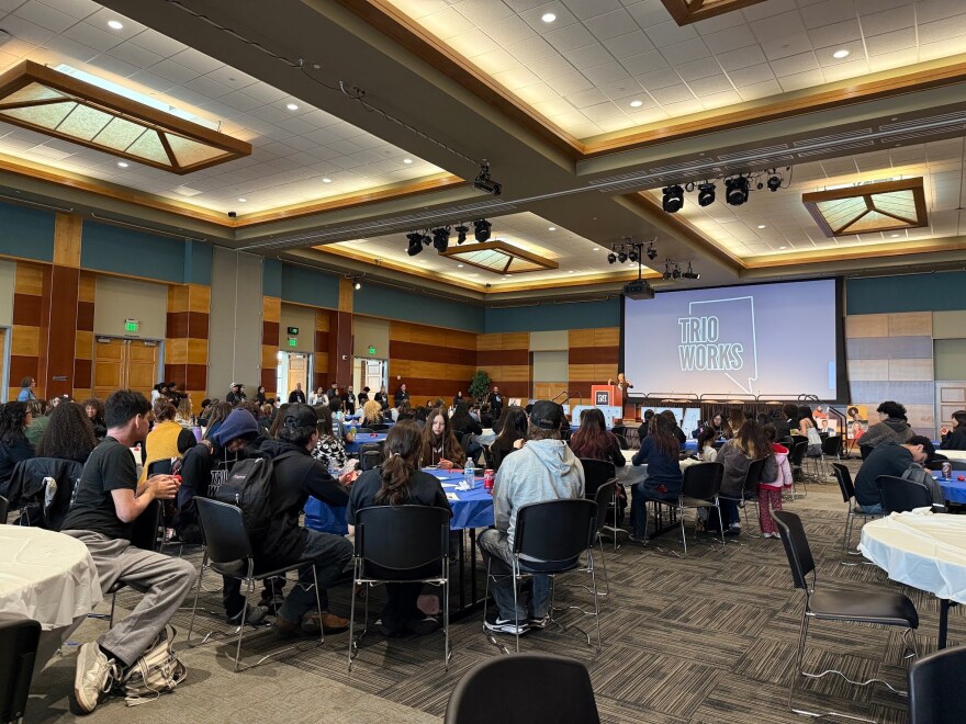 Attendees celebrate National TRIO Day, an event hosted by TRIO Programs at the University of Nevada, Reno.