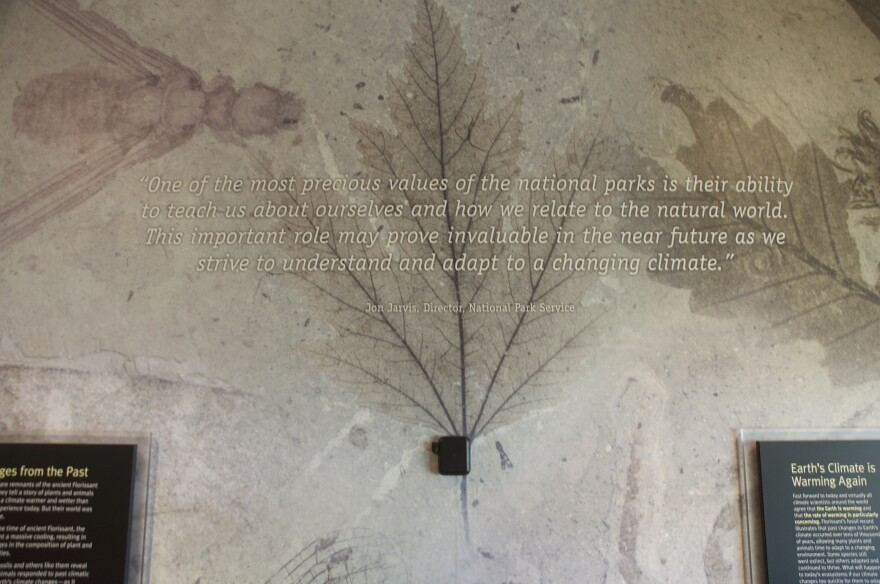 Plaque about the importance of National Parks at Florissant Fossil Beds National Monument