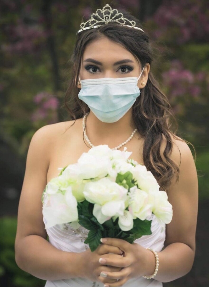 Marlena Modica had to cancel her quinceañera party due to the coronavirus pandemic. However, she celebrated with a parade of cars and a photoshoot wearing the white dress her older sisters wore on their special days.