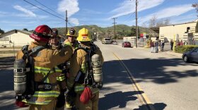 Ventura County firefighters at the scene of a February, 2019 chemical release which led to some precautionary school lockdowns.