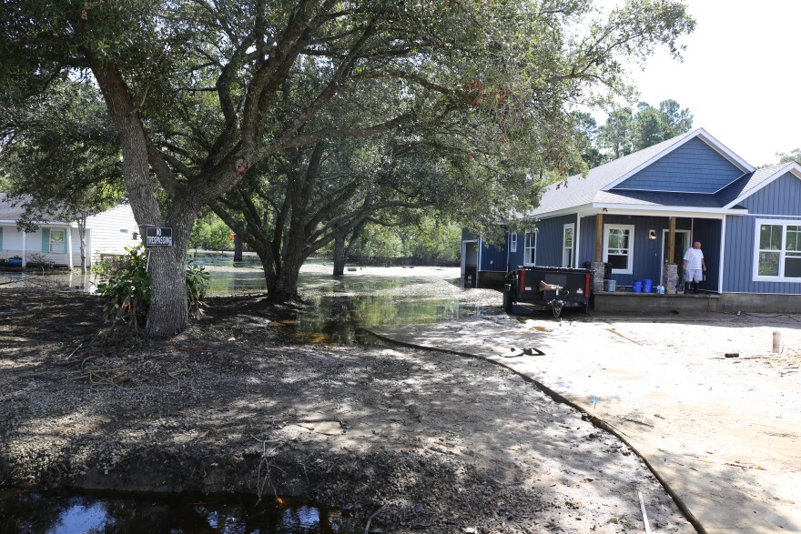 FLooding beginning to recede near Crabtree swamp in Conway.