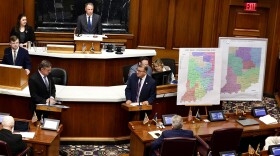 maps on display in the senate chambers