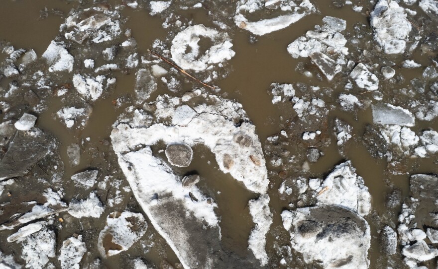 An aerial view of breakup on the Kuskokwim River. May 14, 2026.