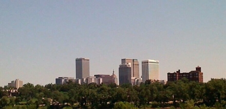 Downtown and the Riverparks from the west bank