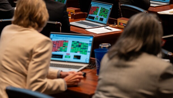 Legislators vote on a measure to redraw the state's congressional maps during a special session on Sept. 9 at the Capitol in Jefferson City.