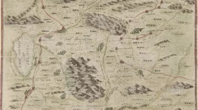 This map was made by the expedition's cartographer Don Bernardo Miera y Pacheco in 1777. It is one of the first known maps of this section of the Southwest.