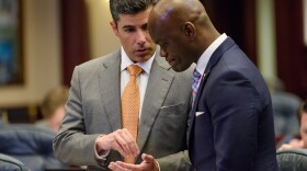 The two incoming leaders of the Florida House of Representatives - Republican Speaker JosÃ© Oliva and Democratic Minority Leader Kionne McGhee - speak on the floor earlier this year. Both are from Miami-Dade County.